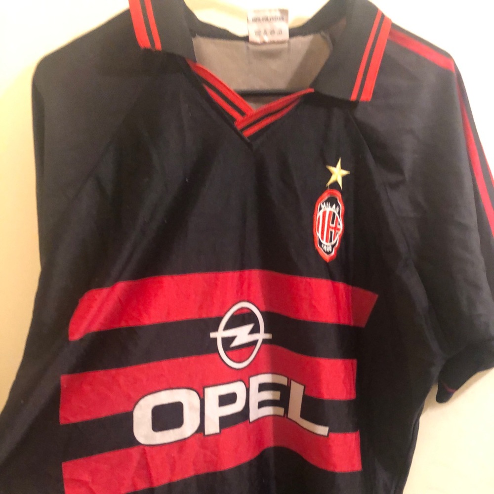 Vintage Ac Milan Home Jersey Opel Jersey size L